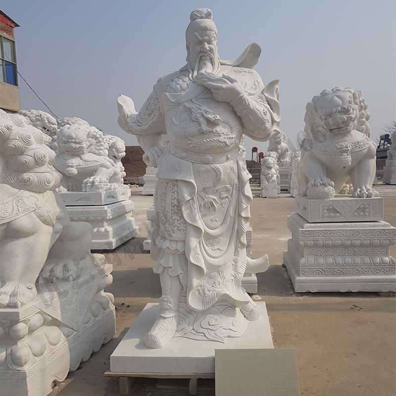 漢白玉關公像，石雕關公像，大理石關公雕像，關羽雕像，河北石雕關公廠家.jpg